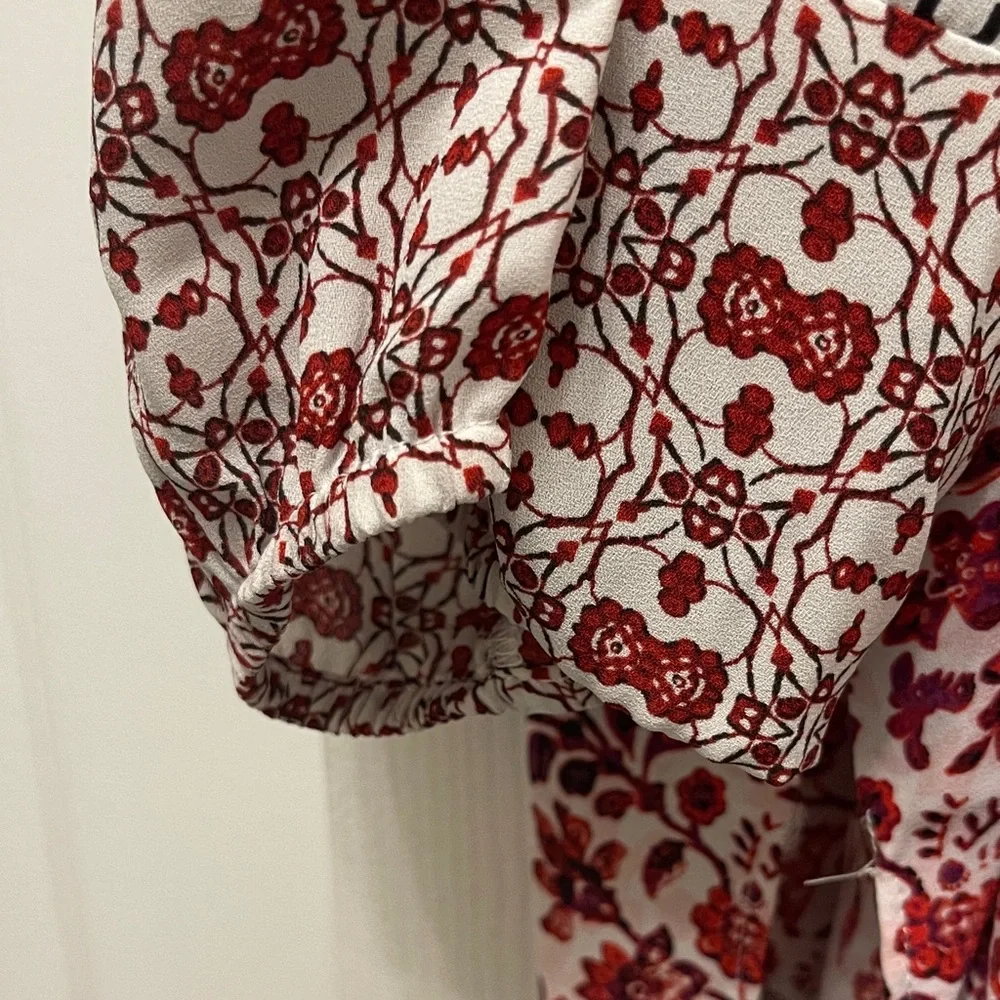 NYDJ Red Floral Print Boho Blouse - Picture 5 of 7